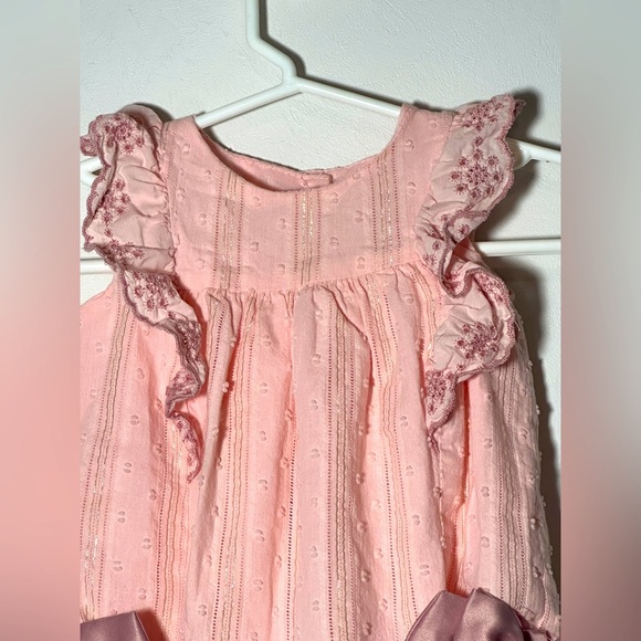 Cynthia Rowley Pink Baby Romper with Bows Size 3-6 months Spring Summer - Picture 2 of 7